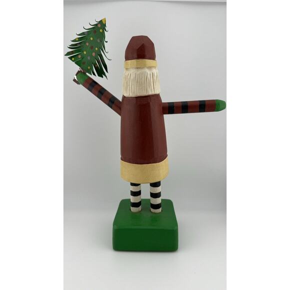K. C. Norris Vintage Santa Claus Wooden craved Cypress - Picture 3 of 6